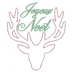 Stickdatei - Fancy Christmas Hirsch Joyeux Noel Doodle